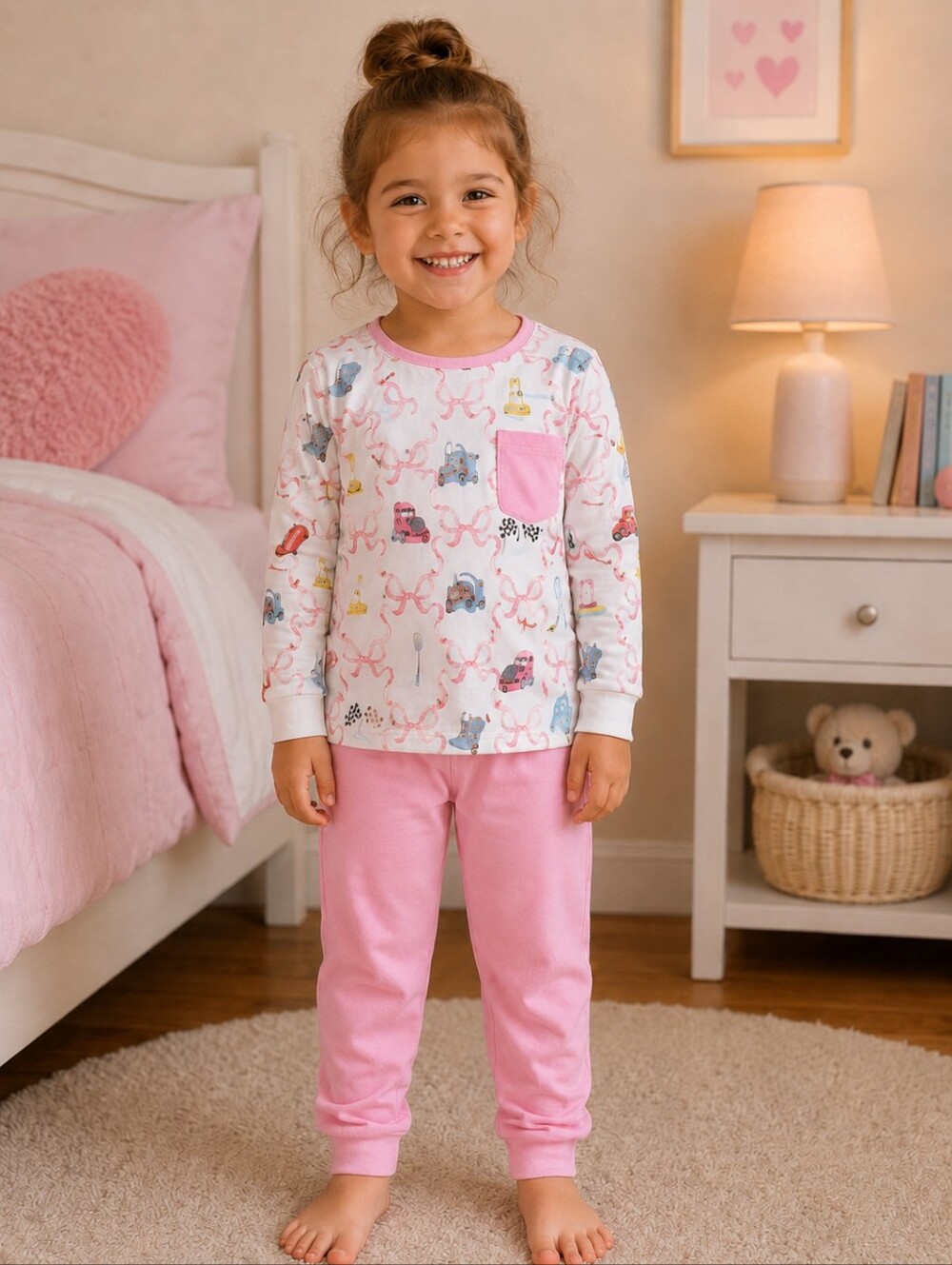 Pixar Cars Bamboo Long Sleeve Pocket Tee & Joggers Girls Size 4T NWT